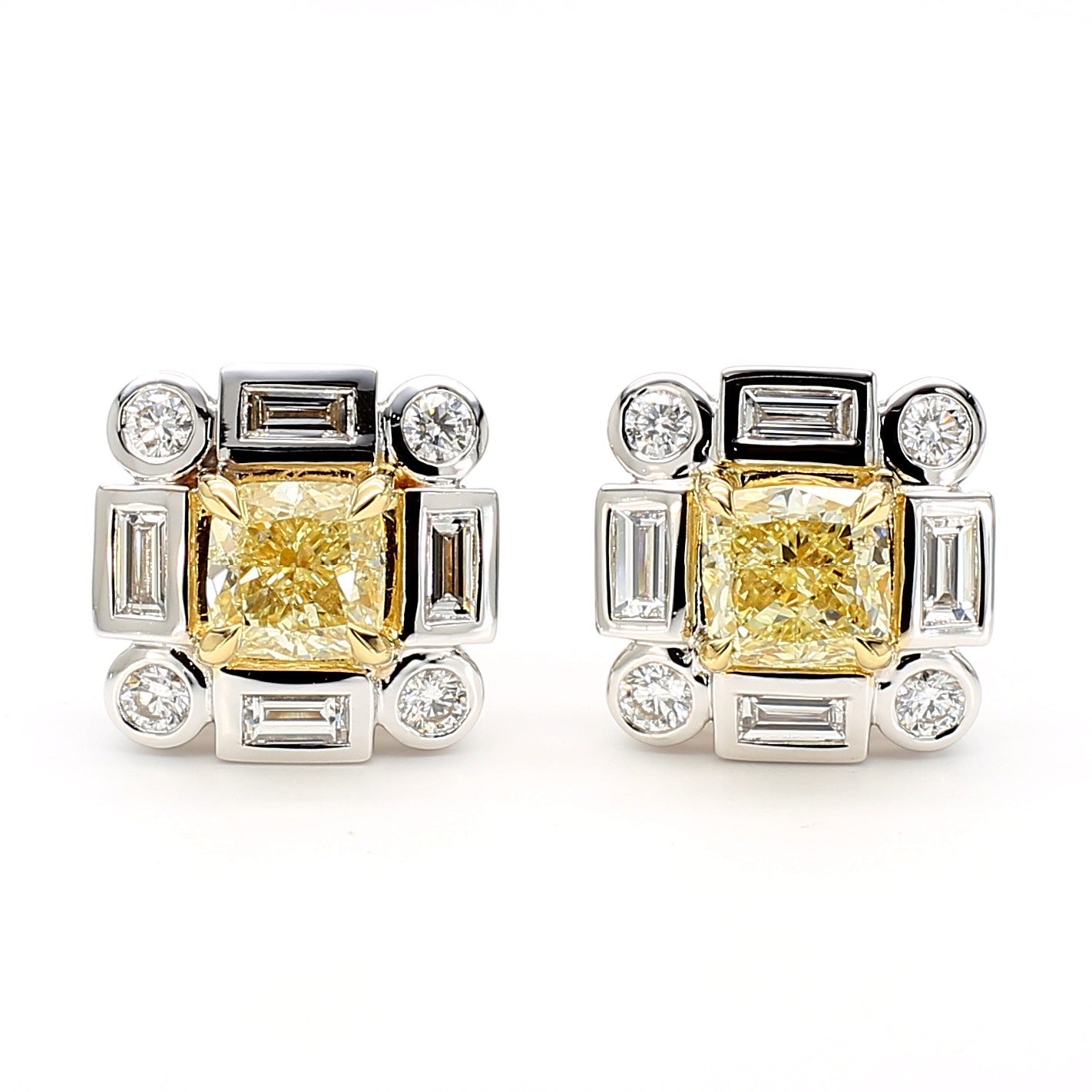Natural Yellow Cushion Diamond Earring product image 3