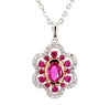 Natural Ruby & White Diamond Floral Necklace product image 3