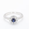 Natural Blue Sapphire & White Diamond Halo Ring product image 3