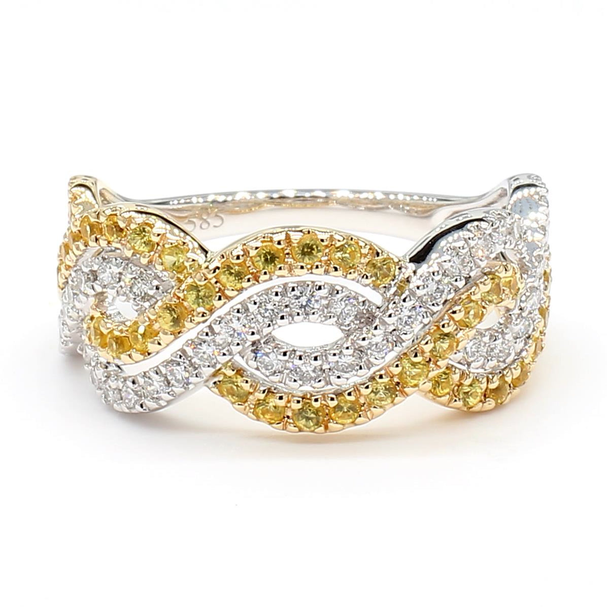 Natural Yellow Sapphire & Diamond Band product image 3