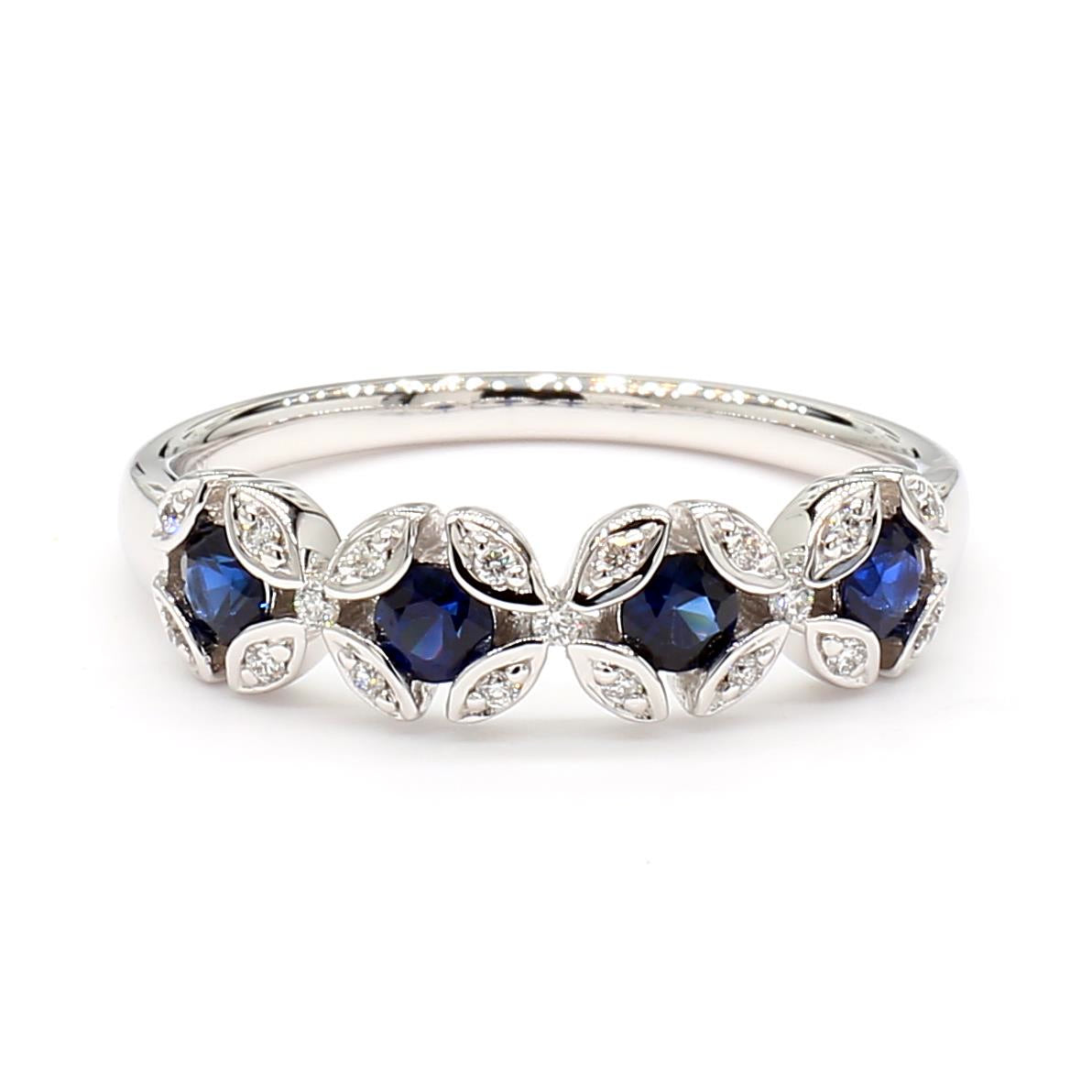Natural Sapphire & White Diamond Ring product image 3