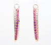 Natural Pink Sapphire & Diamond Crossover Hoop Earrings product image 3