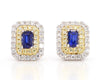 Natural Sapphire, Yellow Diamond, & White Diamond Earrings product image 3
