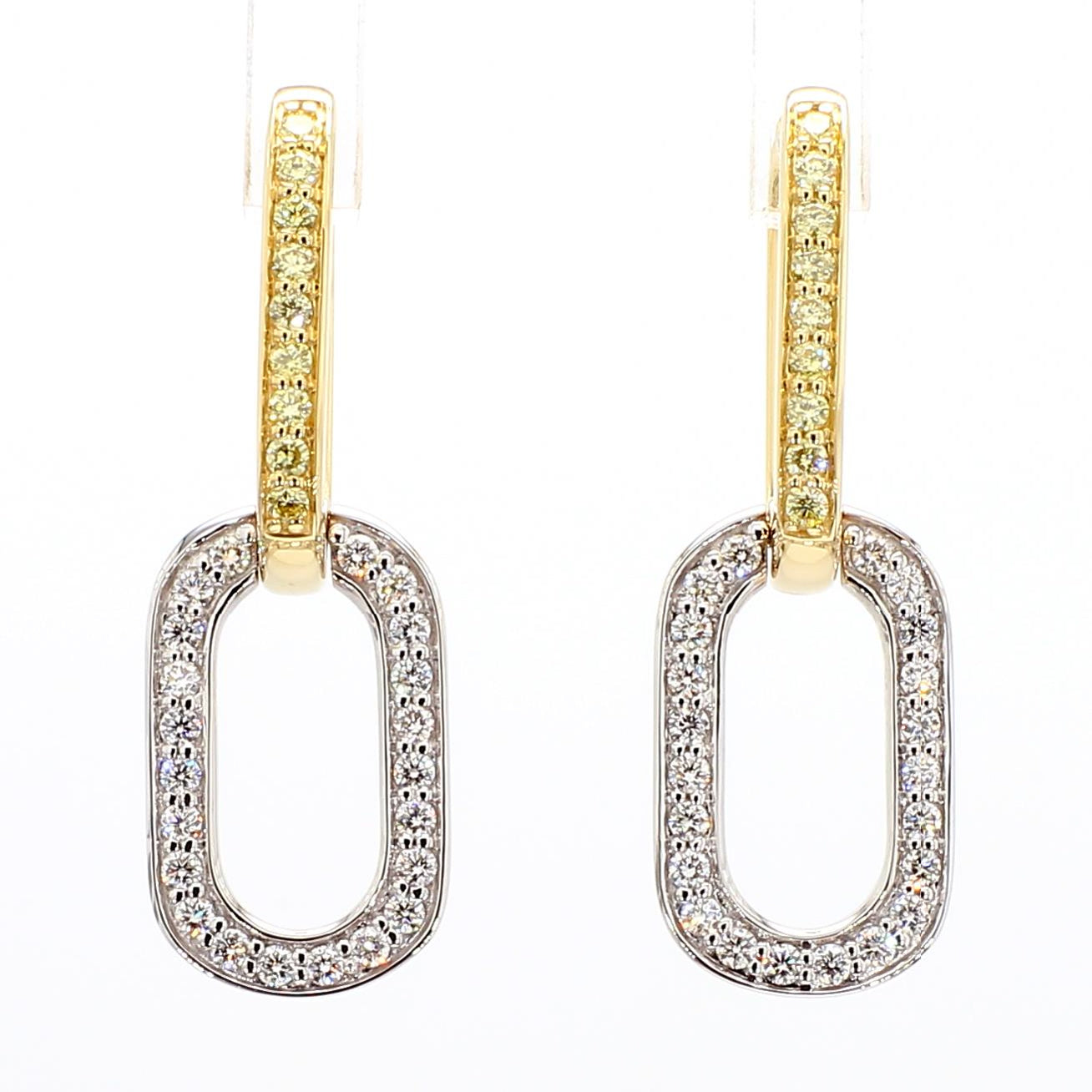 Natural Yellow & White Diamond Link Earrings product image 3