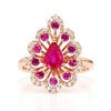 Natural Ruby & White Diamond Floral Ring product image 3