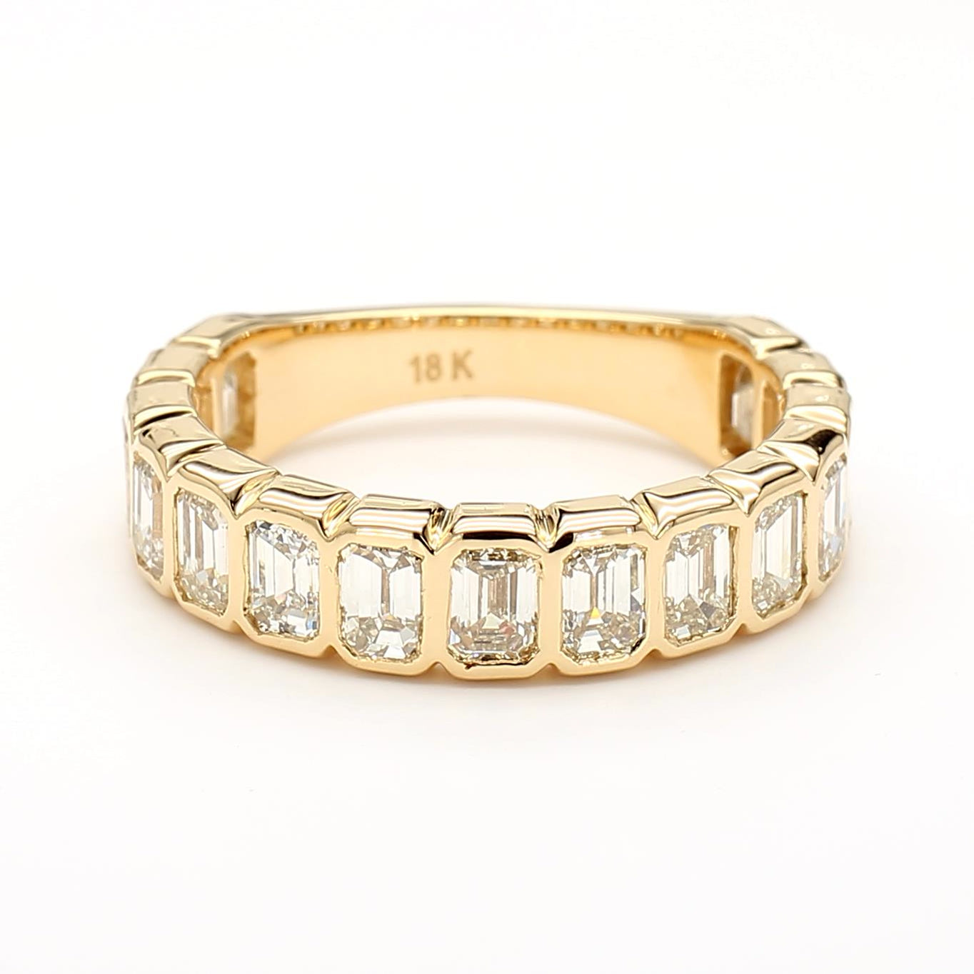 Natural Emerald Cut Diamond Bezel Band product image 3