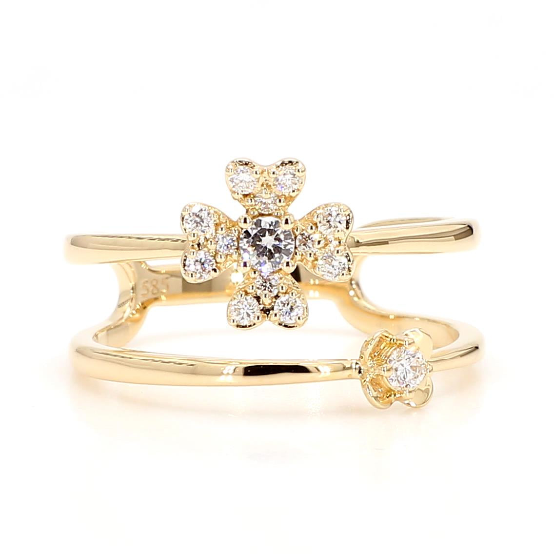 Natural Diamond Double Flower Ring product image 3