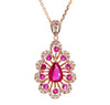 Natural Ruby & White Diamond Floral Necklace product image 3