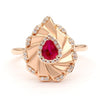 Natural Pear Ruby & White Diamond Fan Ring product image 3
