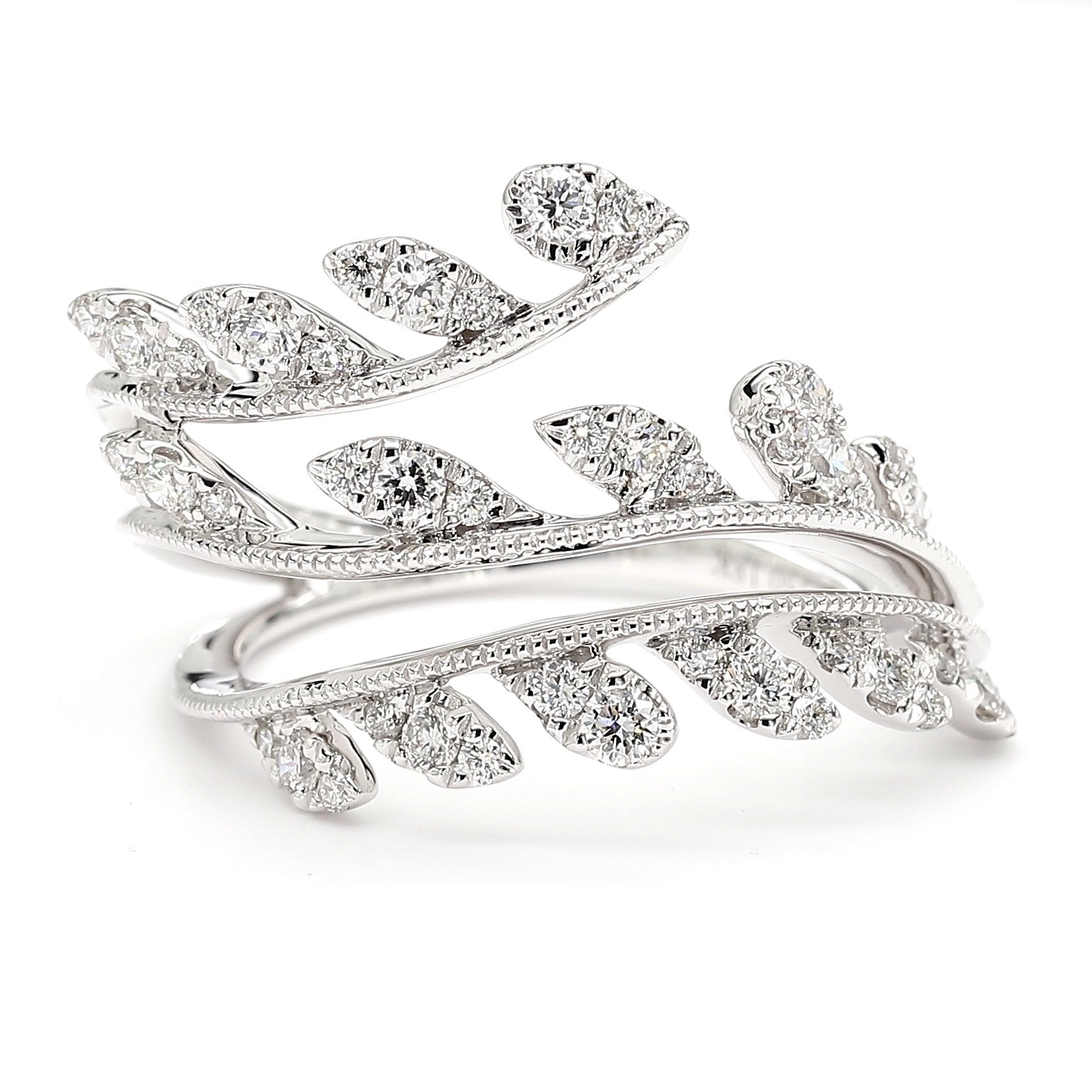 Natural Diamond Spiral Leaf Ring product image 3