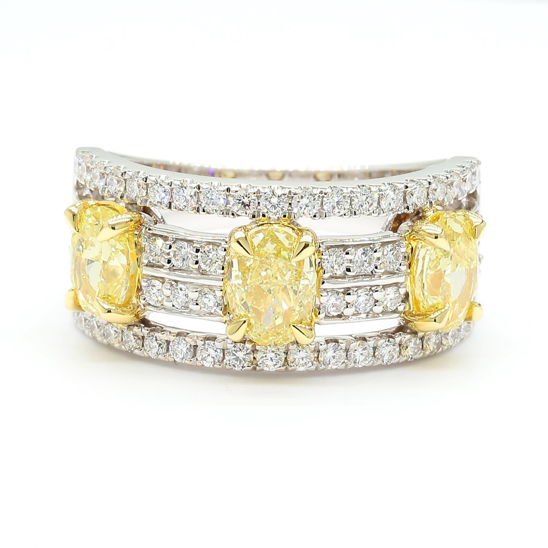 Natural Yellow Oval & White Diamond Band product image 3