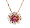 Natural Ruby & Diamond Floral Necklace product image 3