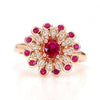 Natural Oval Ruby & White Diamond Floral Ring product image 3