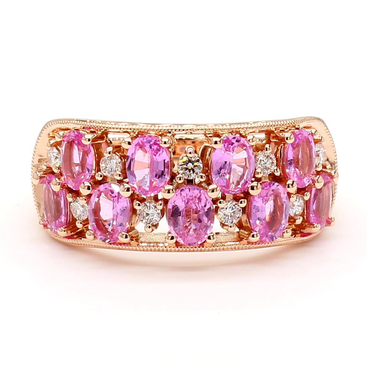 Natural Pink Sapphire & Diamond Band product image 3