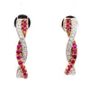 Natural Red Ruby & Diamond Crossover Earrings product image 3