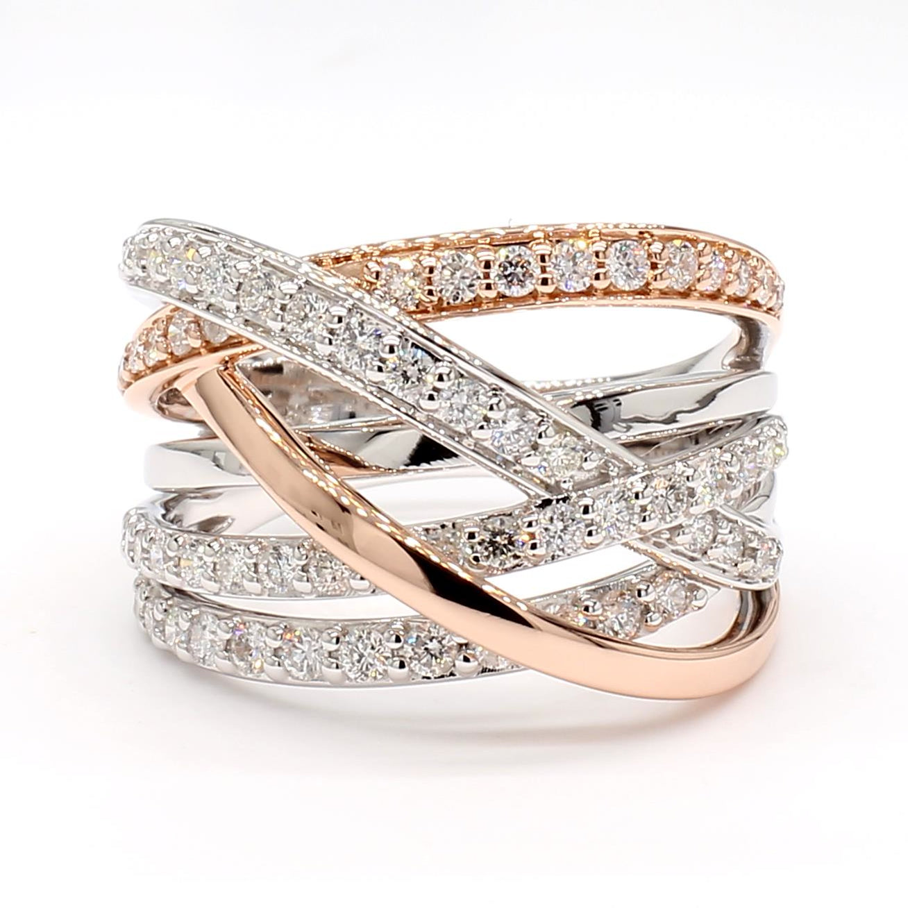 Natural Diamond Crossover Ribbon Ring product image 3