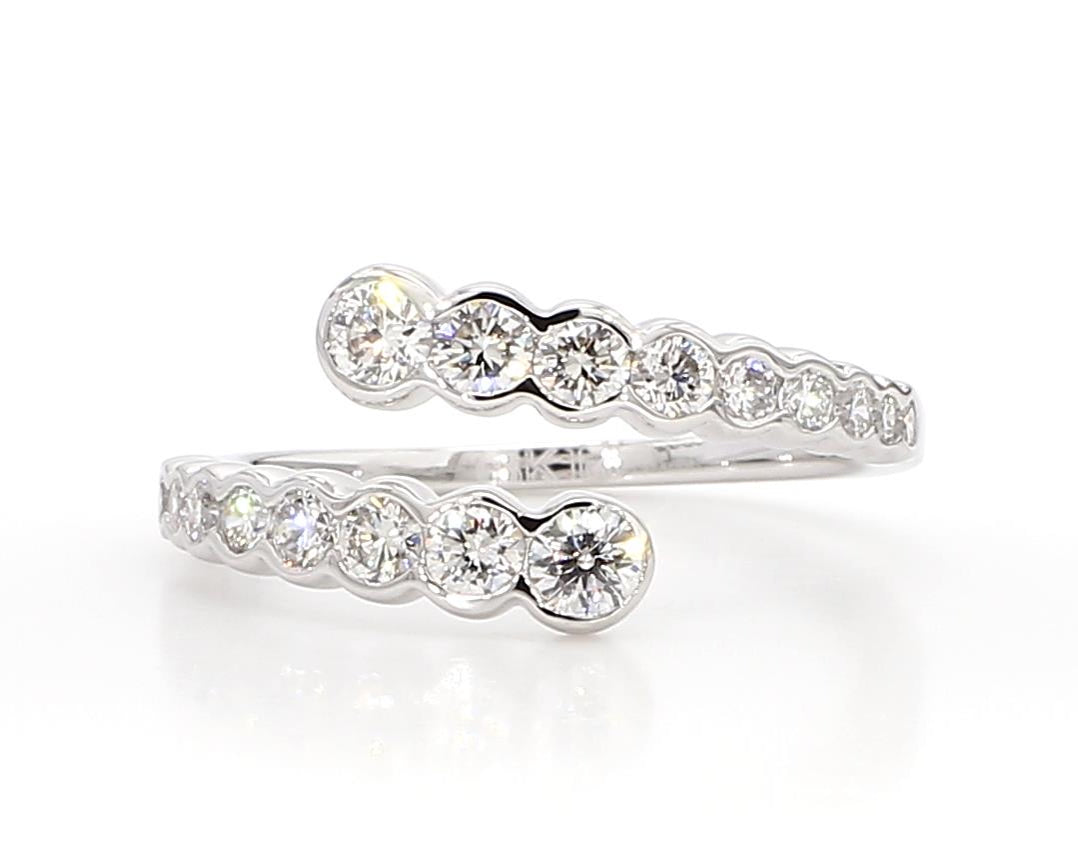 Natural Diamond Bezel Crossover Ring product image 3