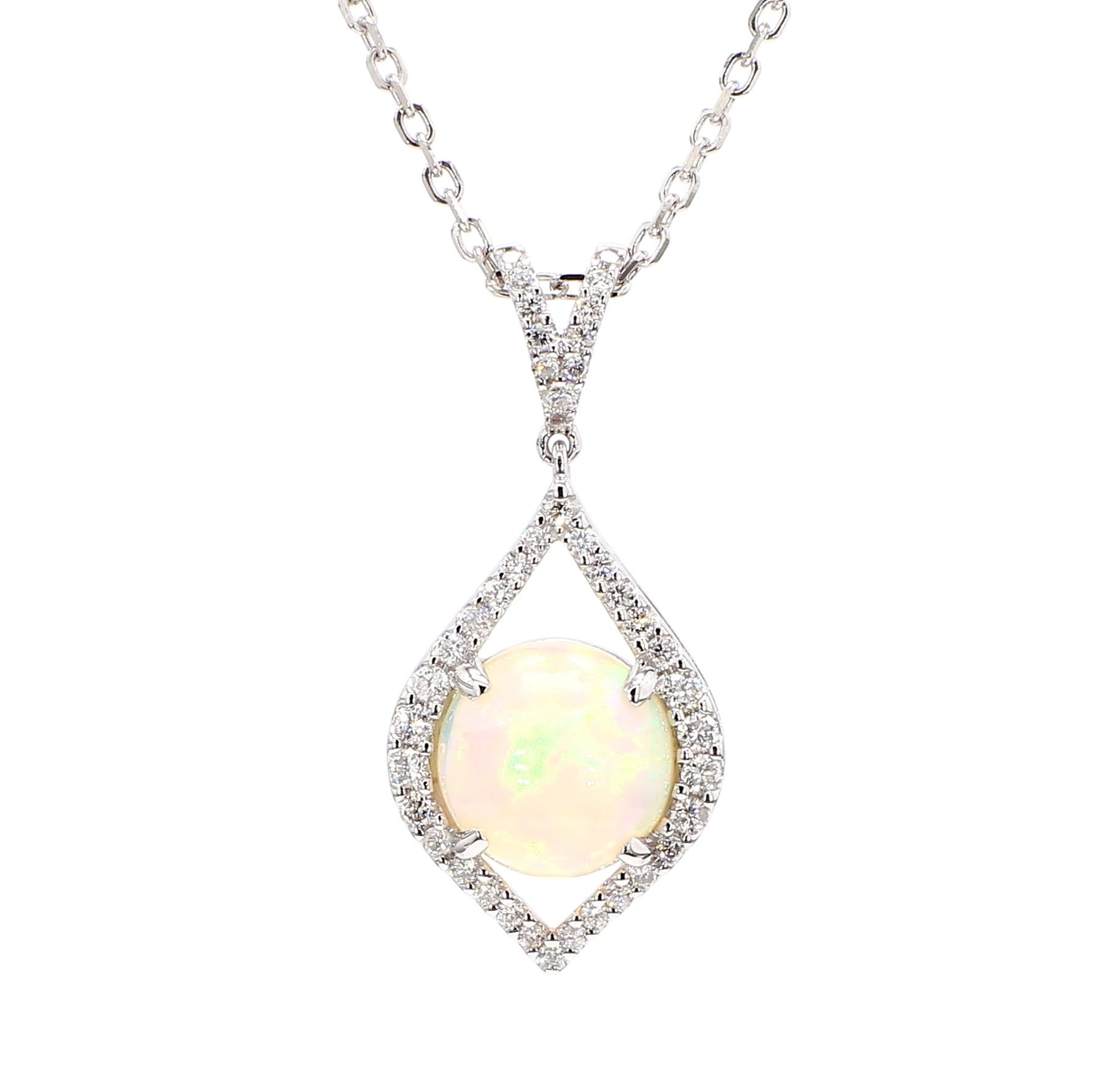 Natural Opal & White Diamond Pendant product image 2