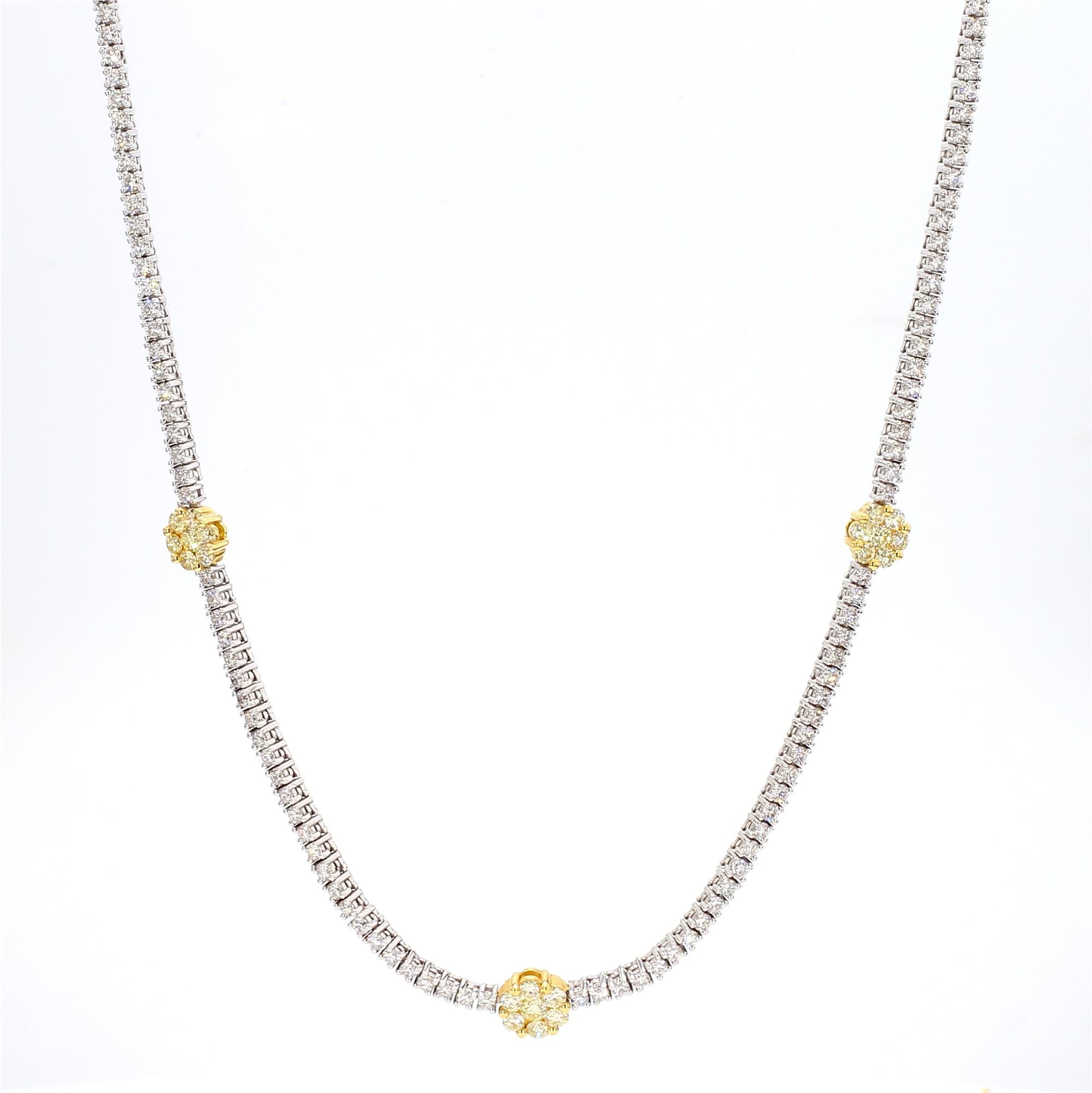 Natural Yellow & White Diamond Necklace product image 3