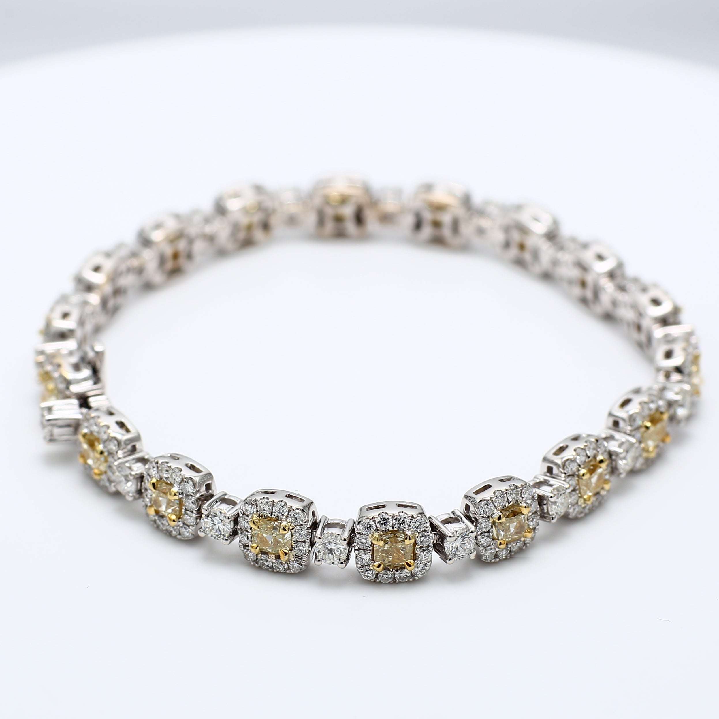 Natural Yellow Cushion Diamond Bracelet