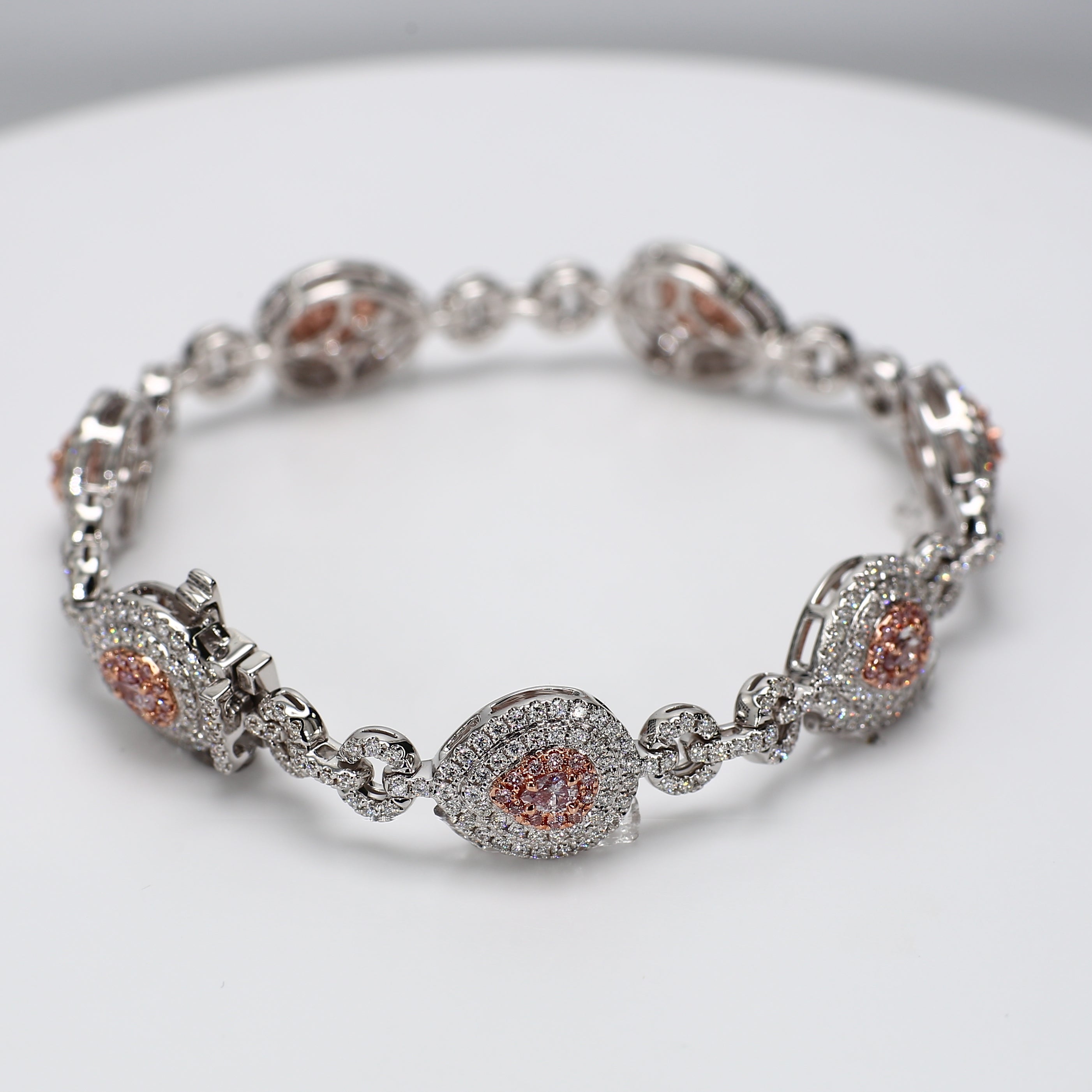 Natural Purple Pear Diamond Bracelet Gia Certified