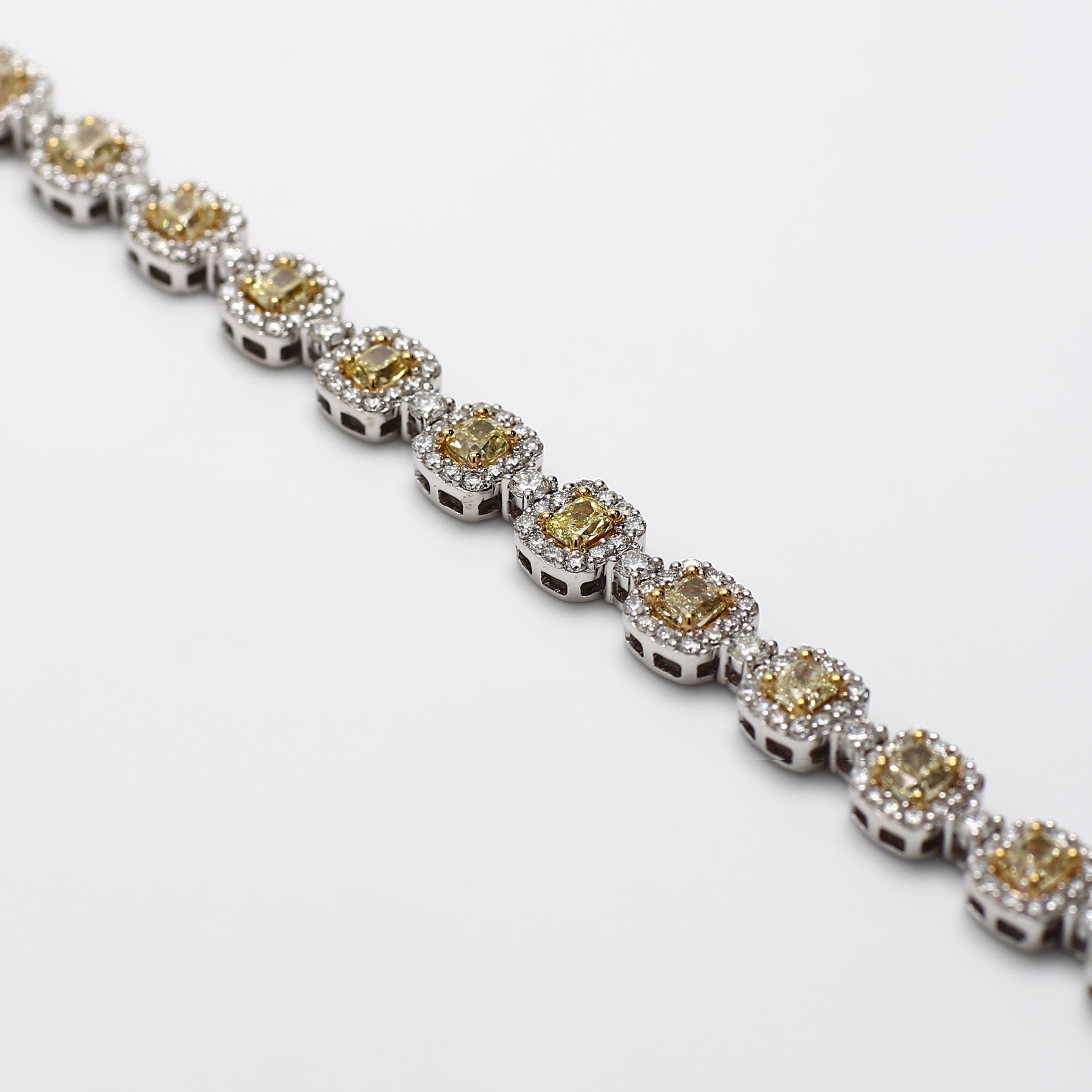 Natural Yellow Cushion Diamond Bracelet
