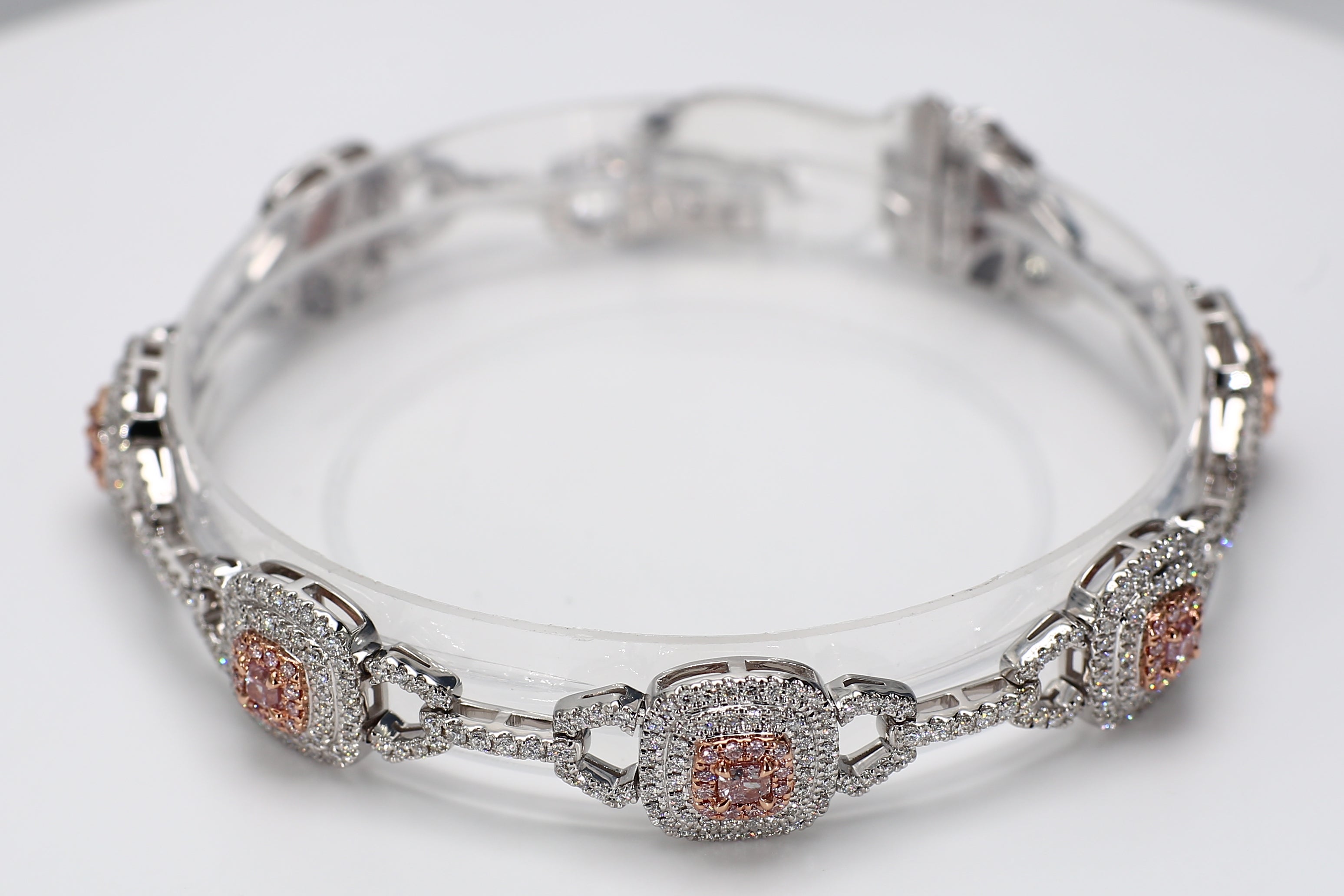Natural Purple Cushion Diamond Bracelet Gia Certified