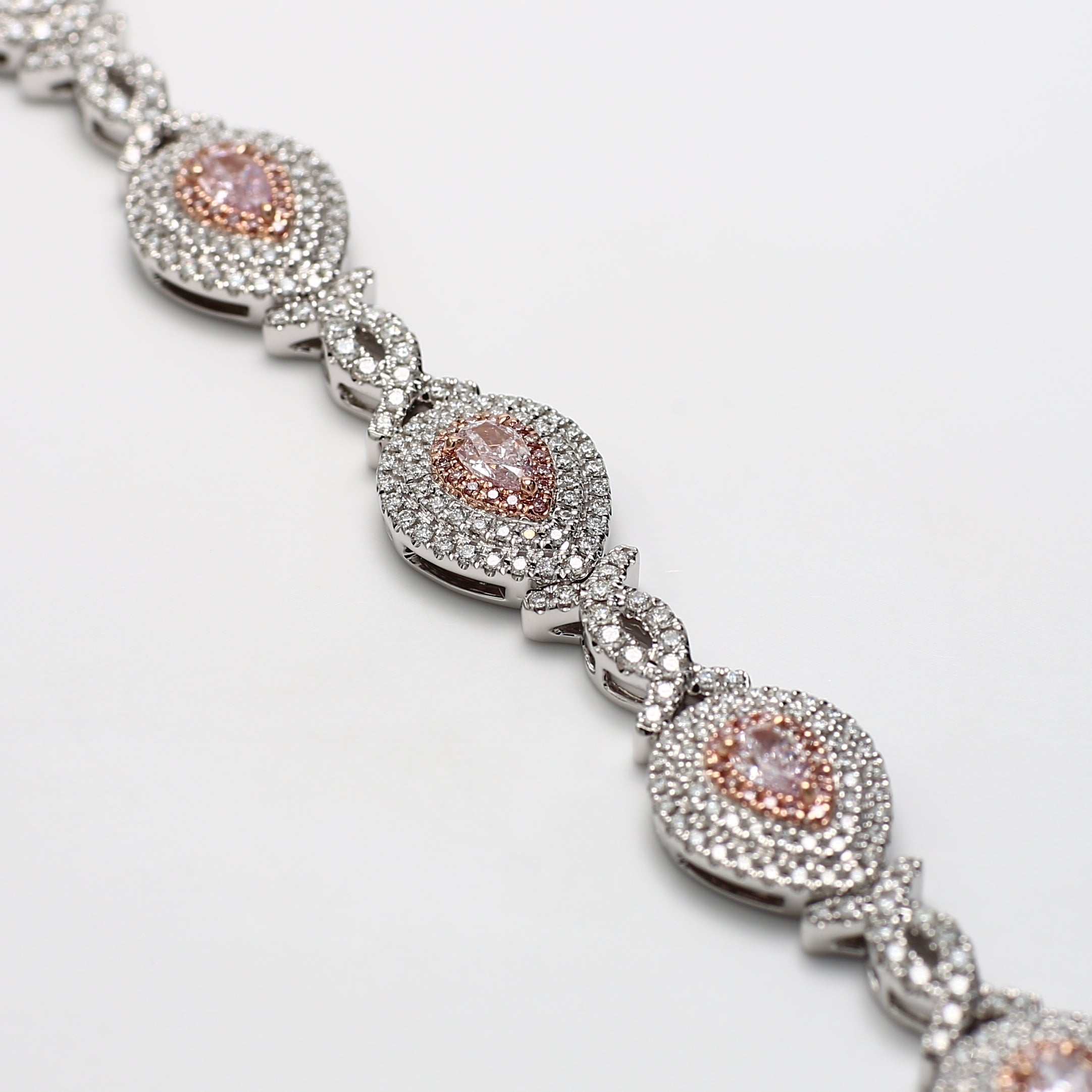 Natural Purple Pear Diamond Bracelet Gia Certified