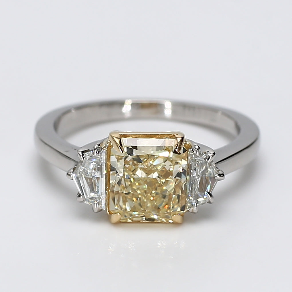 Natural Yellow Radiant Diamond Ring GIA Certified product image 1