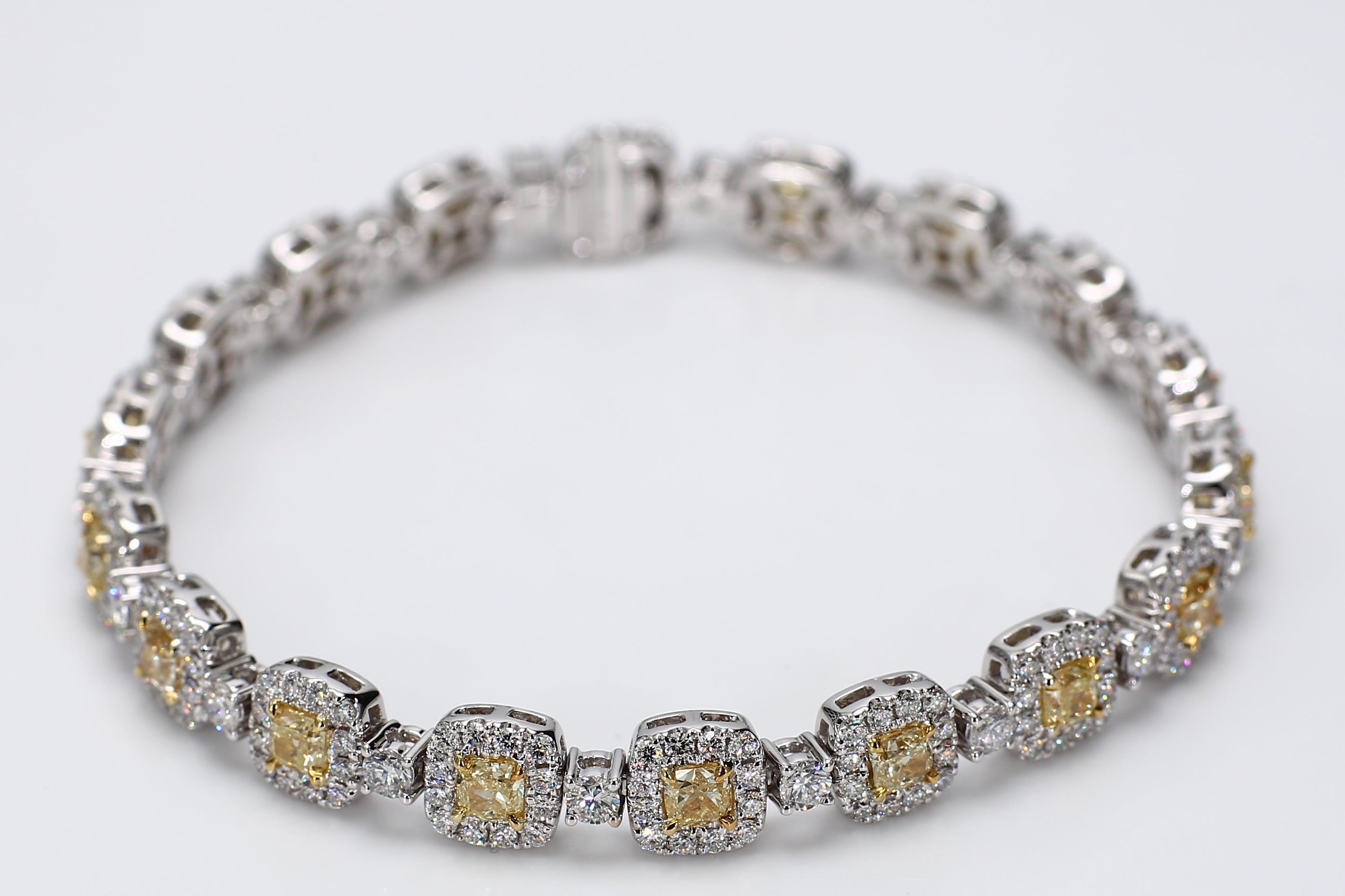 Natural Yellow Cushion Diamond Bracelet
