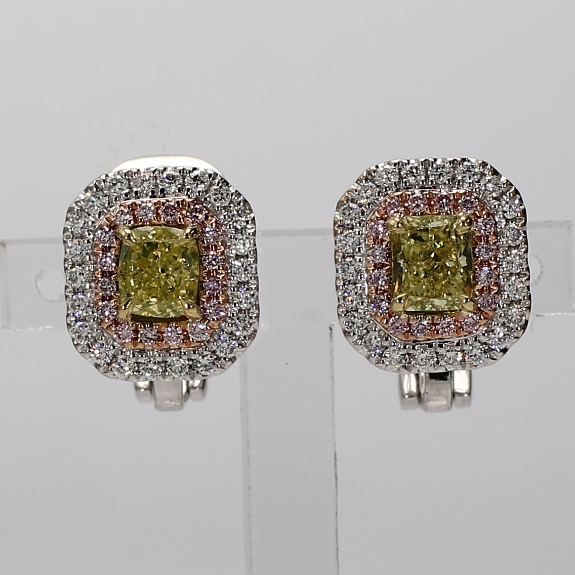 Natural Green Radiant Diamond Earring GIA Certified product image 1