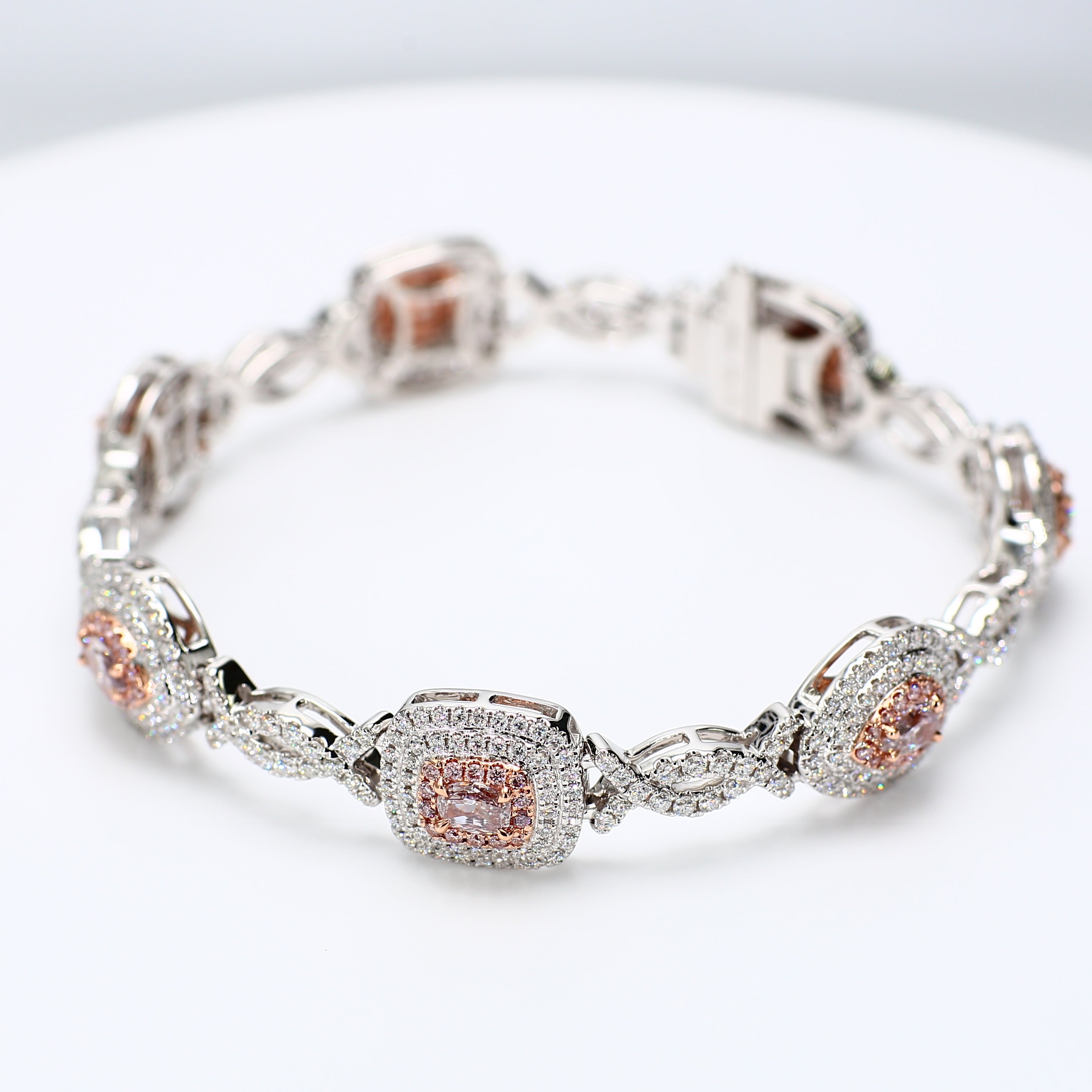 Natural Pink Pear Diamond Bracelet Gia Certified