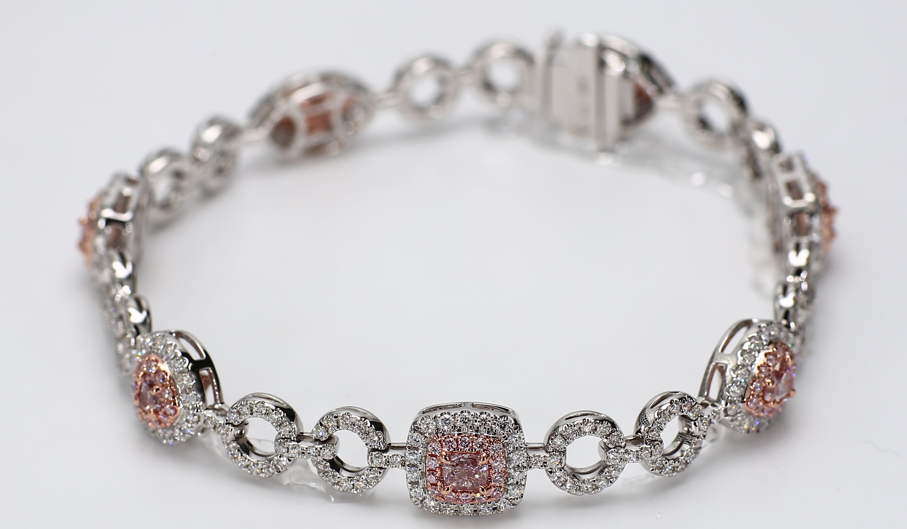 Natural Purple Cushion Diamond Bracelet Gia Certified