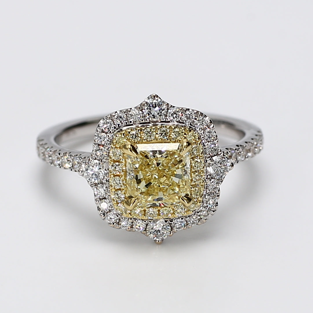 Natural Yellow Radiant Diamond Ring GIA Certified product image 1