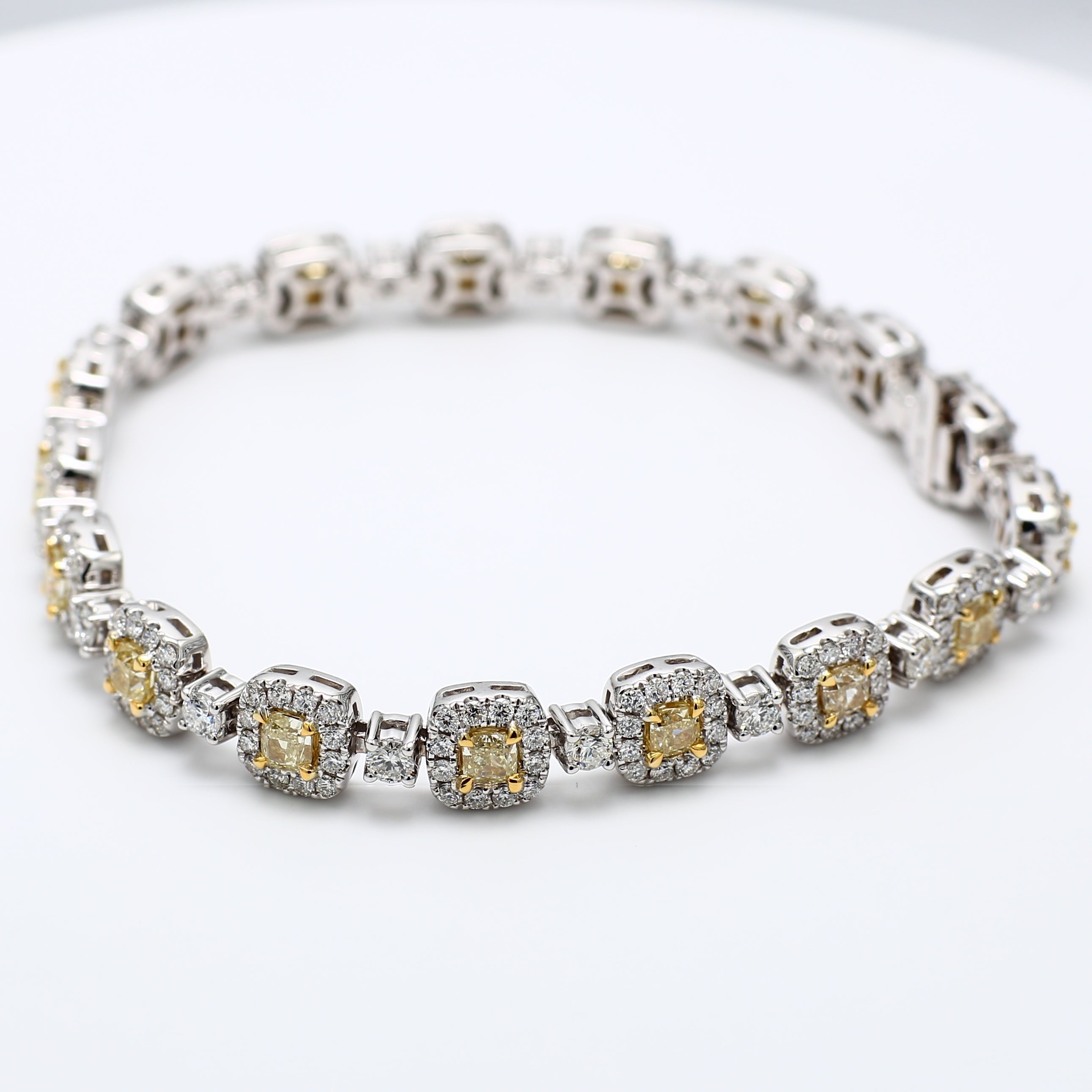 Natural Yellow Cushion Diamond Bracelet