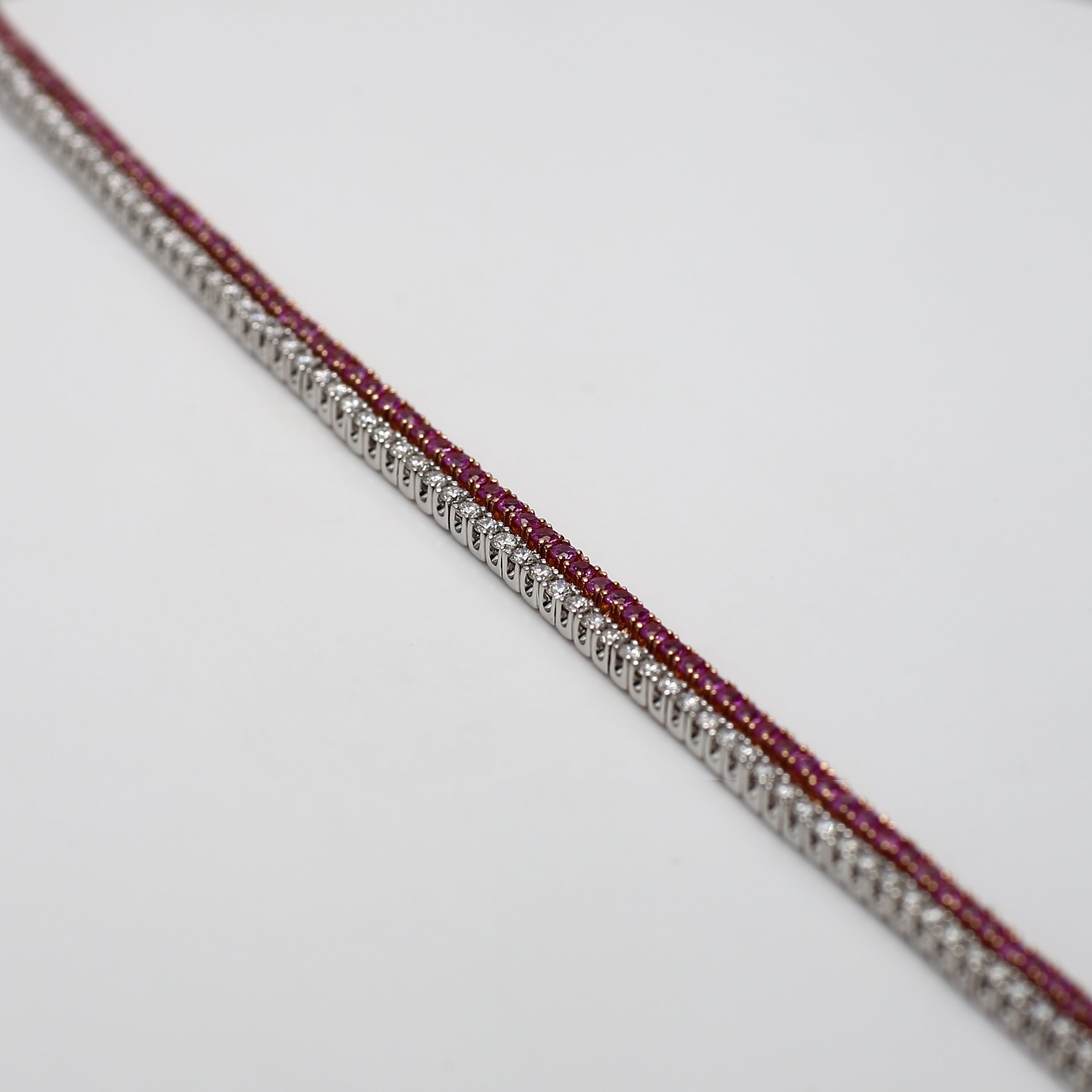 Natural Blue Round Sapphire & White Diamond Bracelet