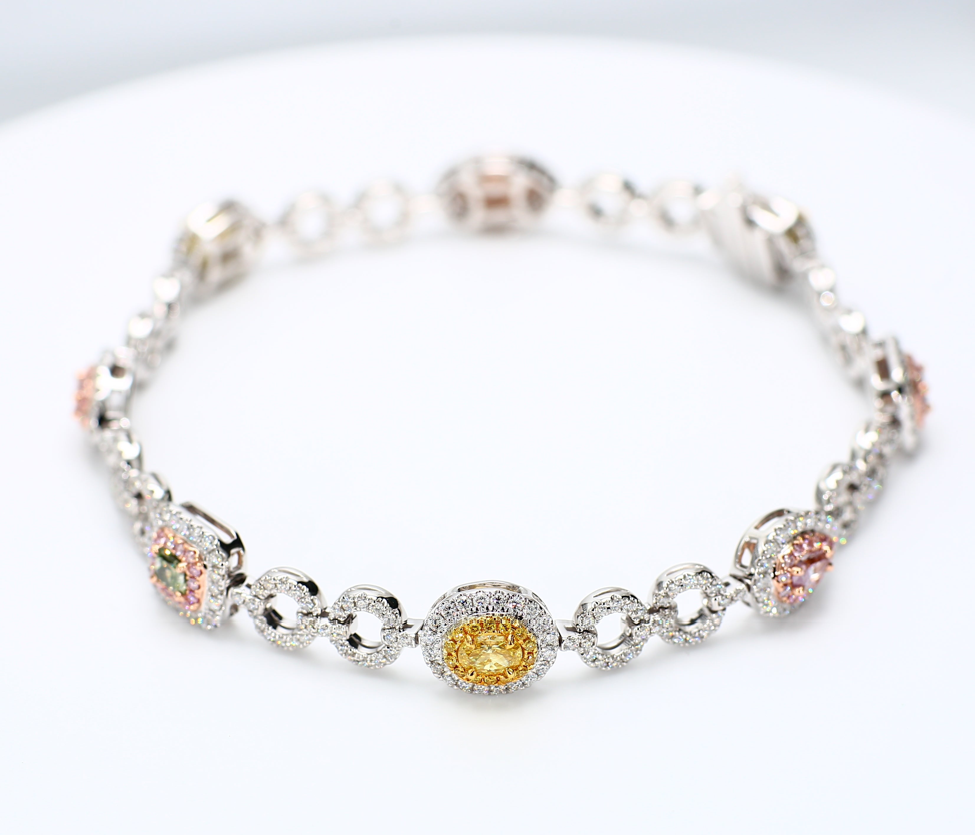 Natural Blue Marquise Diamond Bracelet Gia Certified