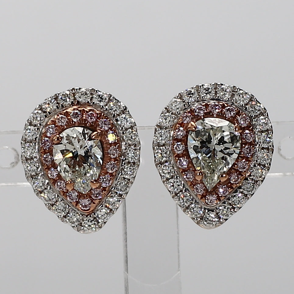 Natural Green Pear Diamond Earring GIA Certified product image 1