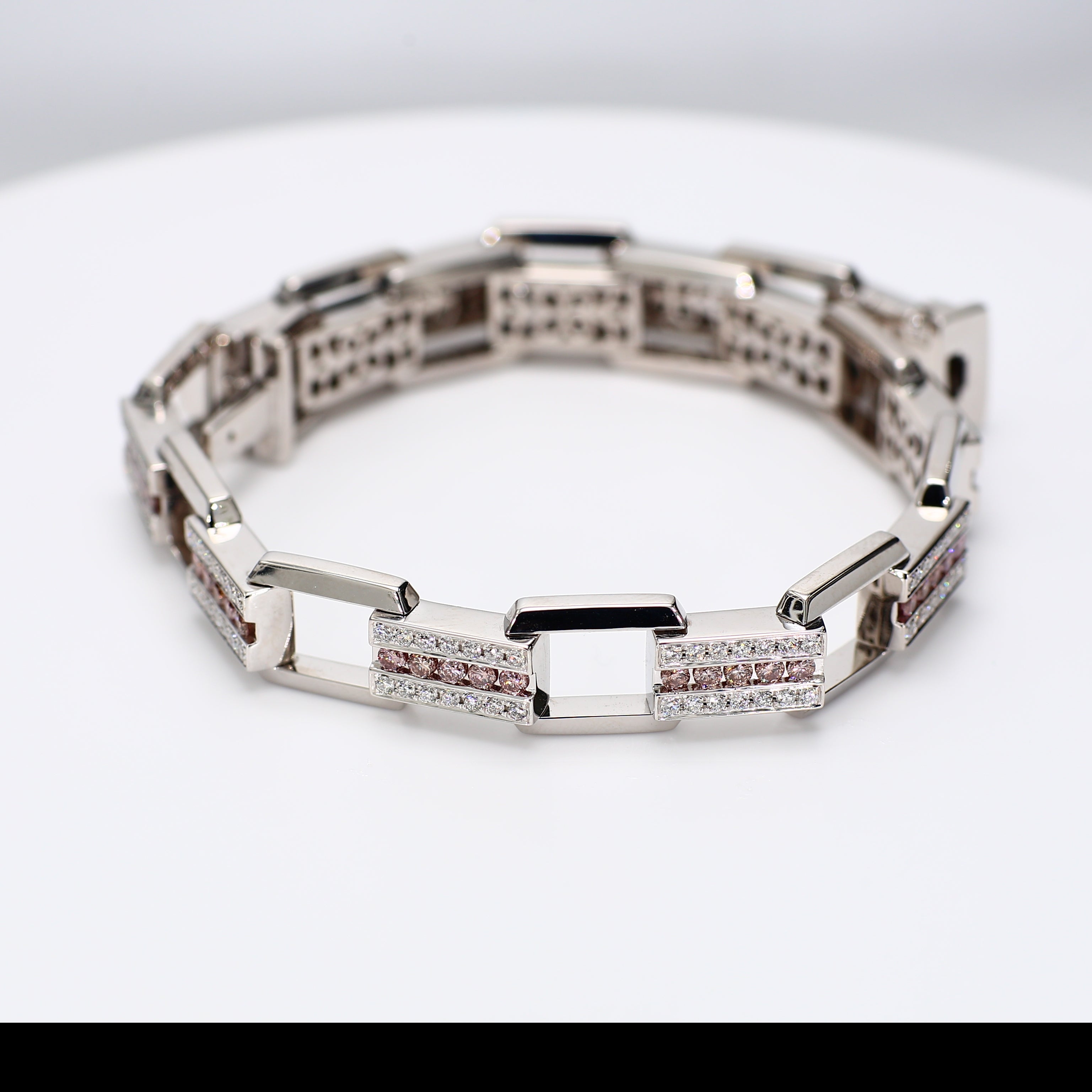 Natural Pink Round Diamond Bracelet