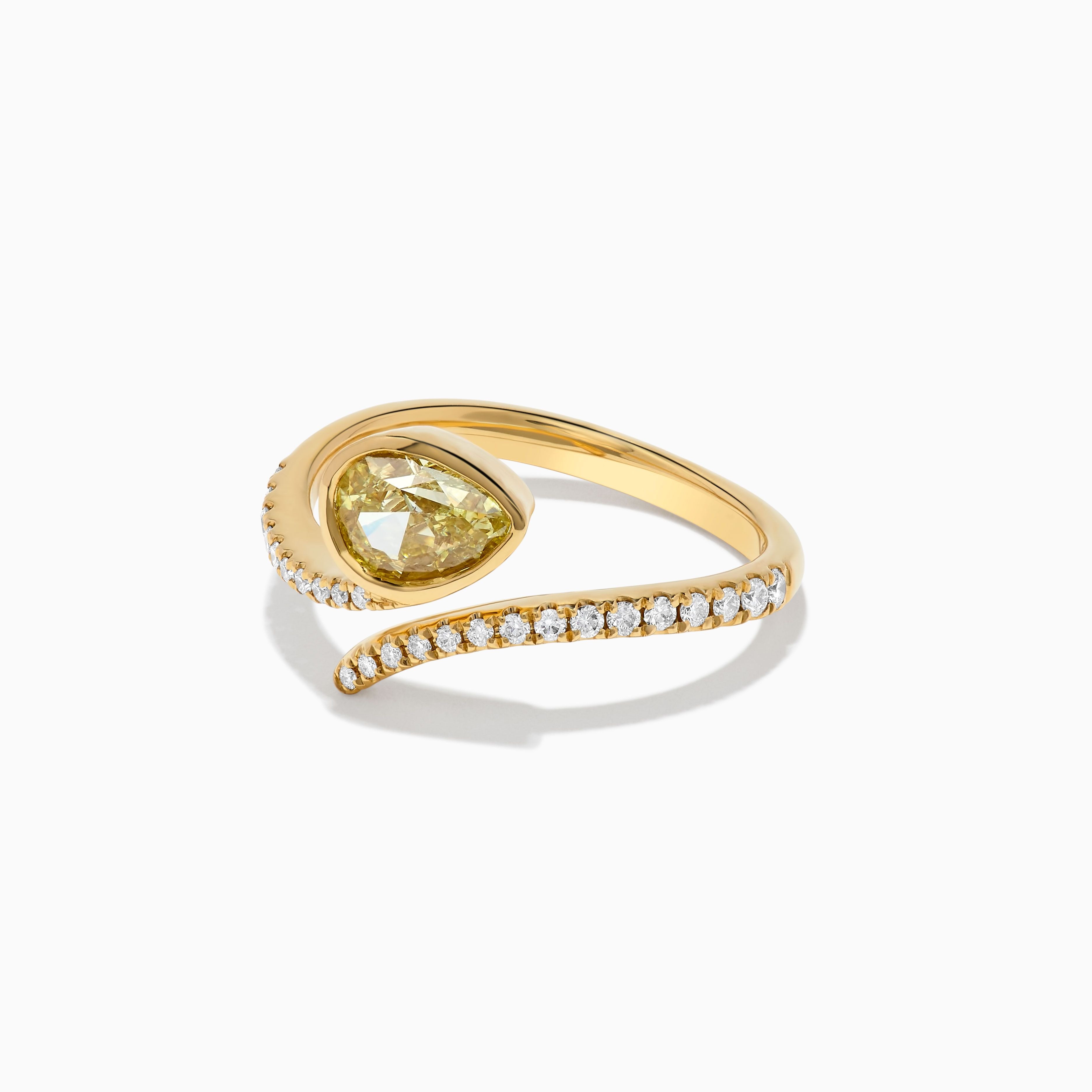 GIA Yellow Pear Cut & White Diamond Ring JR01207H