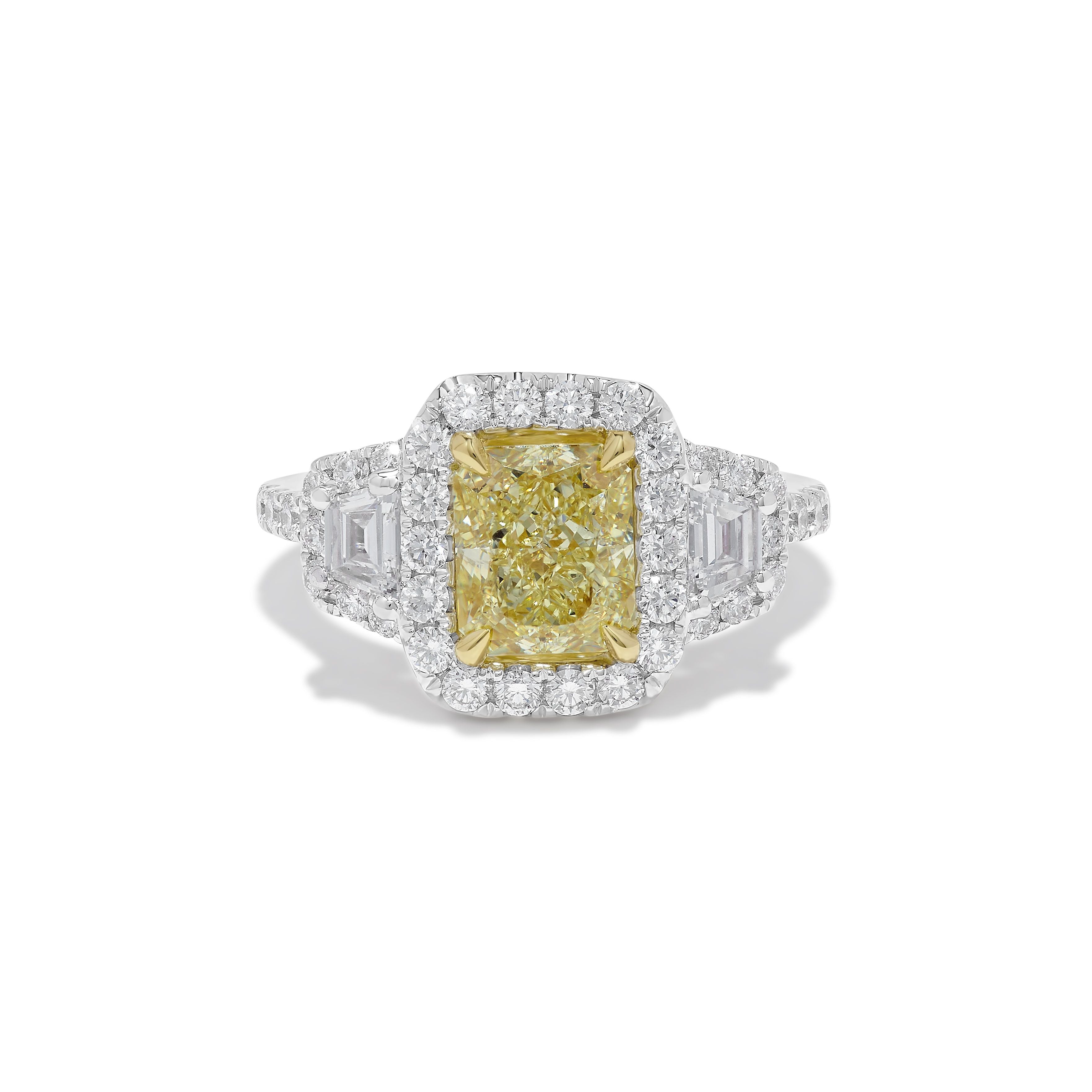 GIA Yellow Radiant Cut & White Diamond Ring JR2130GH