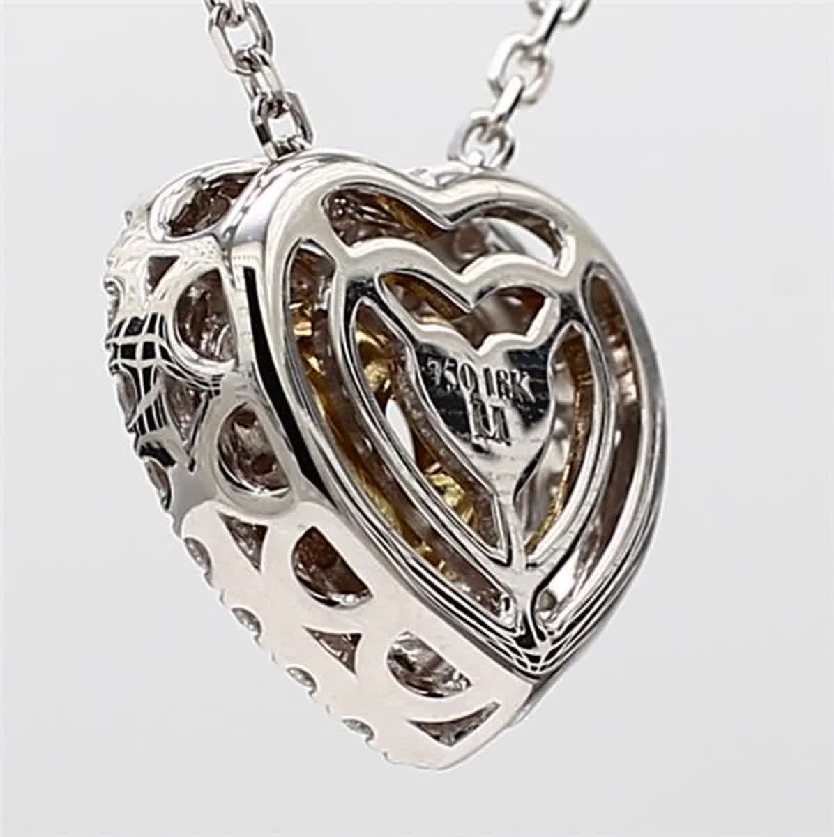 GIA Certified Natural Brown Heart and White Diamond 1.52 Carat TW Gold Pendant