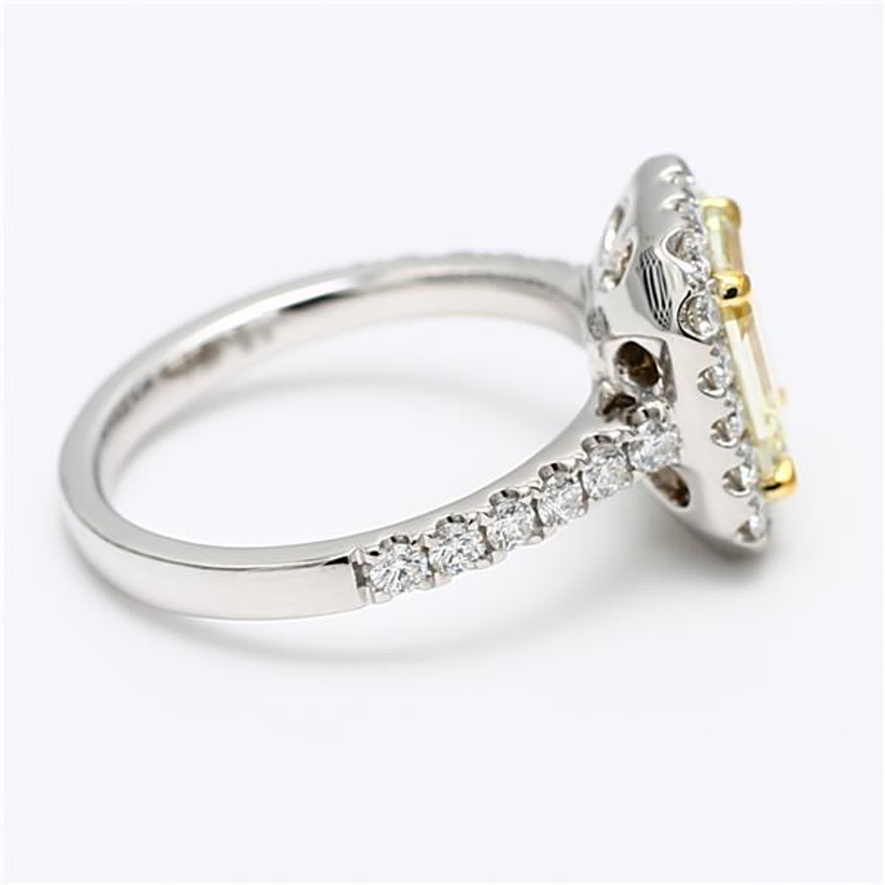 GIA Certified Natural Yellow Asscher and White Diamond 2.77 Carat TW Plat Ring