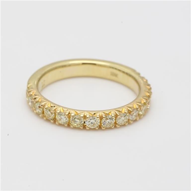 Natural Yellow Round Diamond .57 Carat TW Yellow Gold Wedding Band