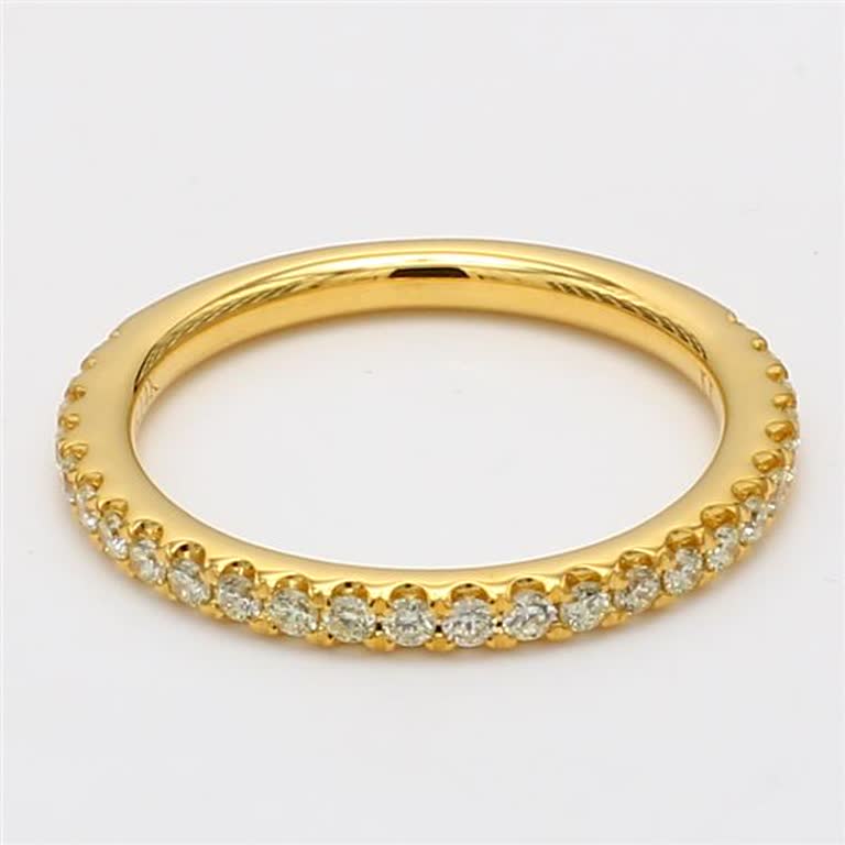 Natural Yellow Round Diamond .35 Carat TW Yellow Gold Wedding Band