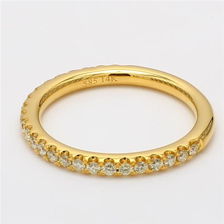 Natural Yellow Round Diamond .35 Carat TW Yellow Gold Wedding Band