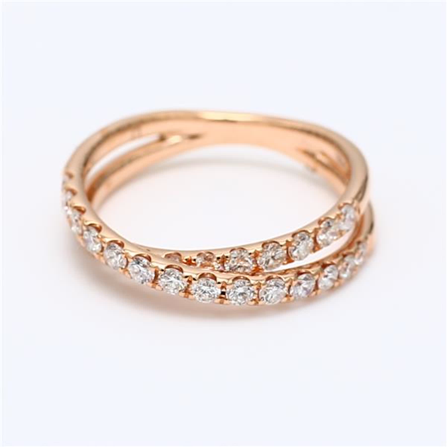 Natural White Round Diamond .69 Carat TW Rose Gold Wedding Band