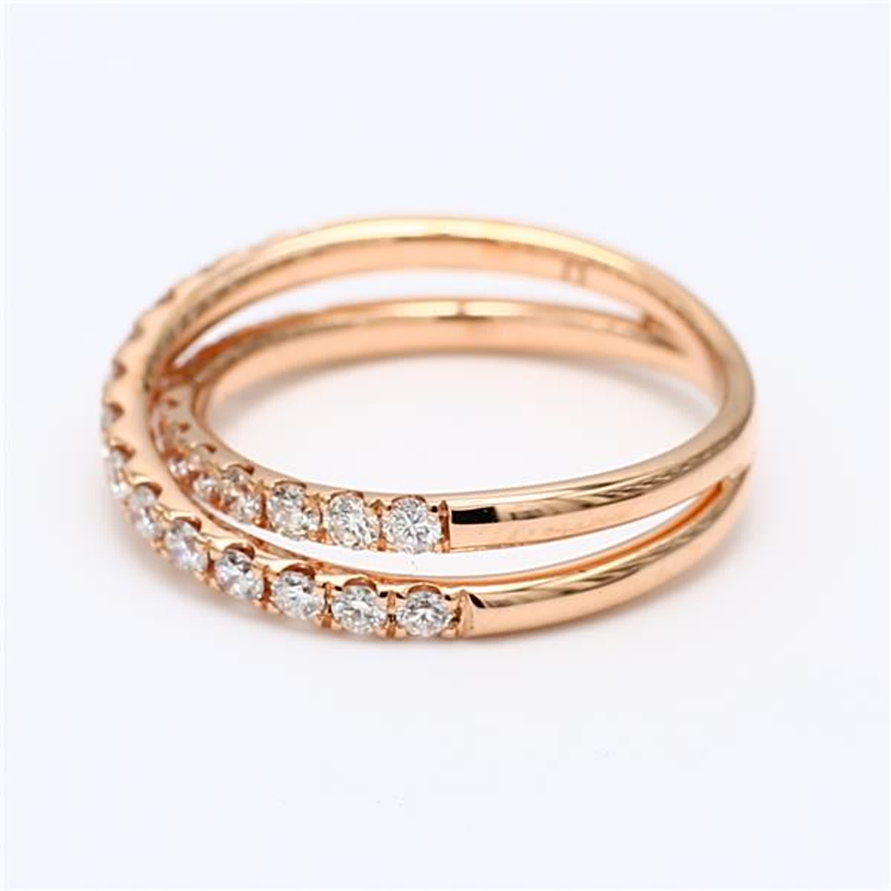 Natural White Round Diamond .69 Carat TW Rose Gold Wedding Band