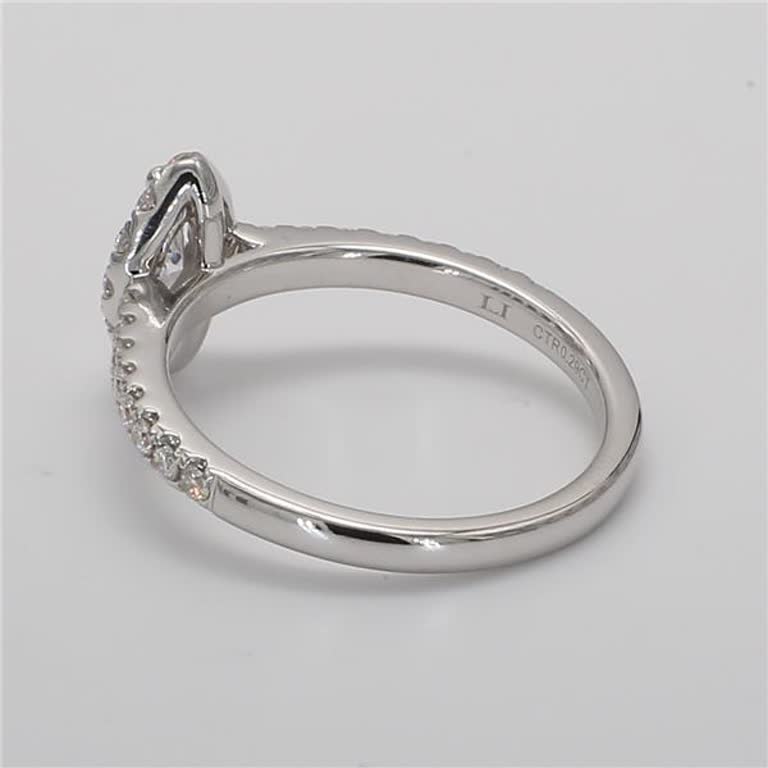 GIA Certified Natural White Marquise Diamond .69 Carat TW White Gold Ring