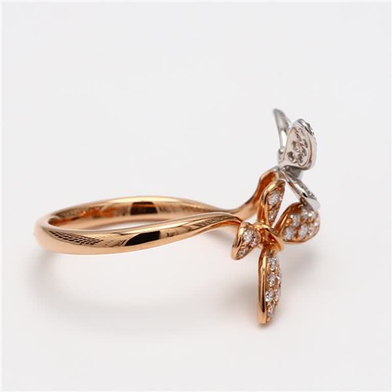 Natural White Round Diamond .50 Carat TW Rose Gold Butterfly Band